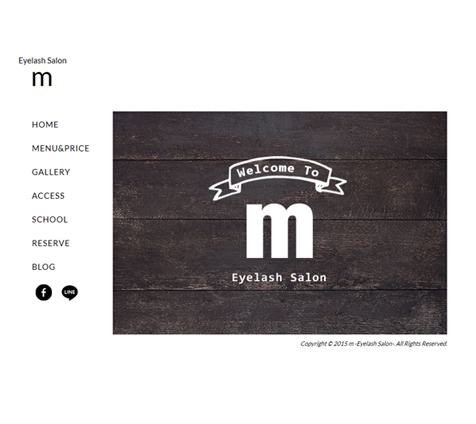 画像：m -Eyelash Salon-様のコーポレートサイト